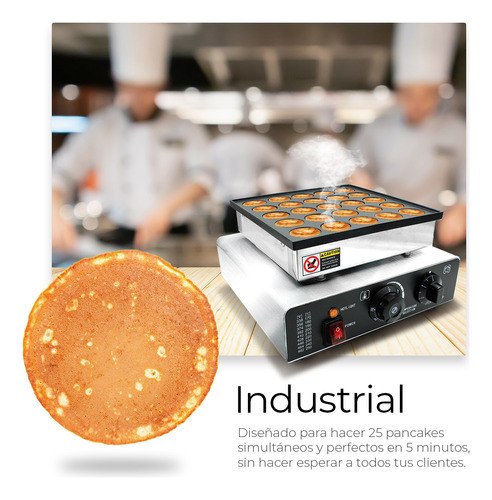 Maquina Industrial 25 Mini Hot Cakes, Cupcakes, Panqueques Y Muffins Control De Temperatura Y Temporizador