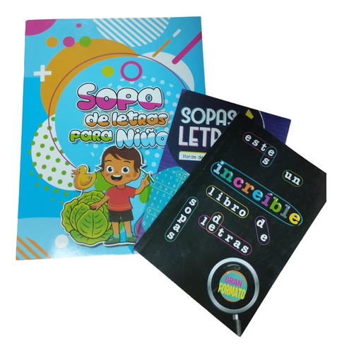 Pack De 3 Libros Sopas De Letras Mediano Carton Generica