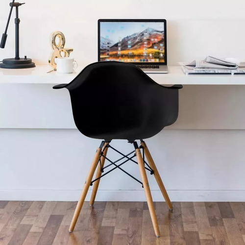 Silla De Comedor Butaca Eames Con Estructura Madera