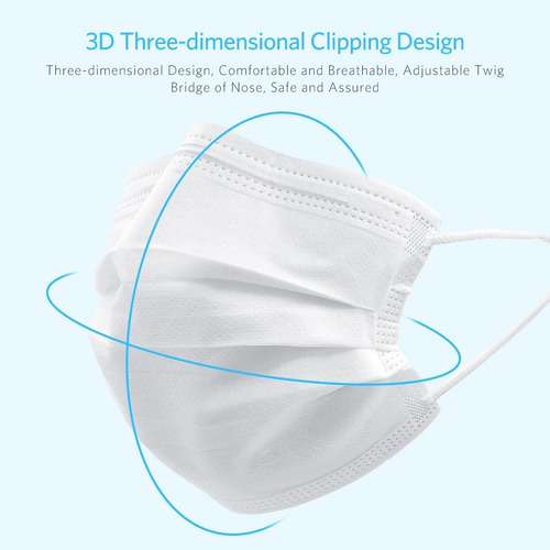 100 Máscaras Descartável Tripla Original C Solda Ultrassonic
