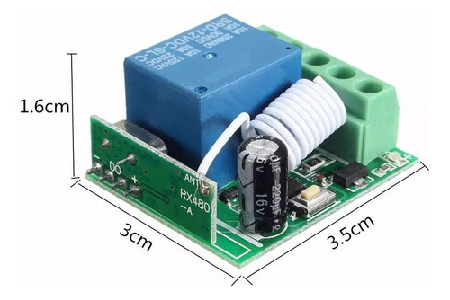 Receptor Inalámbrico 12v 433mhz Solo Relé Automatización