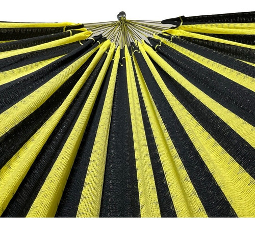 Imagen 4 de 4 de Hamaca Yucateca 100% Algodón Dos Colores (amarillo Y Negro)