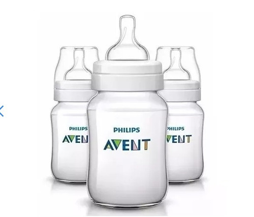 Kit 3 Biberones Phillips Avent 9 Oz Anti-colic Scf403/37 Color Blanco anti-colic bottle