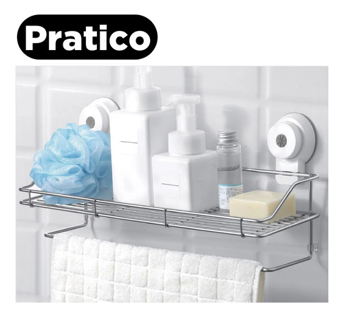 Prateleira Multiuso Fixação Ventosa Porta Shampoo 1237