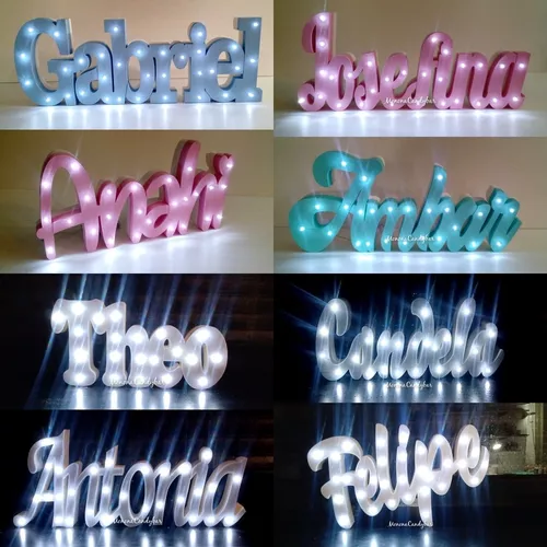 caja de luz led con letras