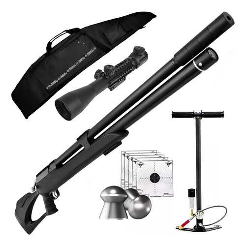 Imagen 1 de 10 de Rifle Pcp M25 Swat Airguns 9 Mm Inflador Mira Luz Funda