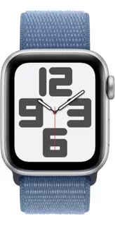 Apple Watch Watch SE (GPS+Cellular) 2nd Generation A2725 40 mm - Unitalla - Alumínio - Fluoroelastómero - Alumínio - Prateado - Correa Loop esportiva - Azul inverno - Prata (Inclui: Com rede móvel) -
