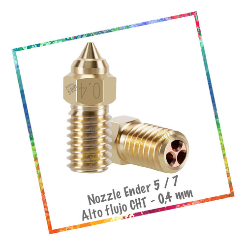 Nozzle Creality Ender 5 / 7 Alto Flujo Clon Cht 0,4mm 1,75mm