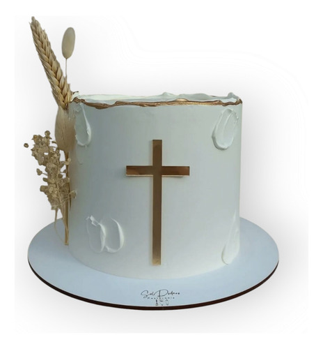Cake Topper Cruz Frontal Dorado