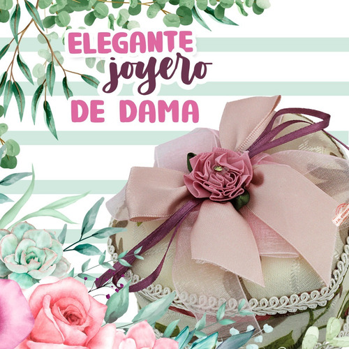 Organizador Estuche Joyero Alhajero Joyas Flores Df-40
