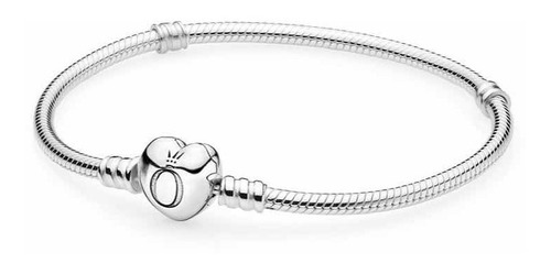 Pulsera Plata Pandora Moments Con Cierre En Corazon 17cm