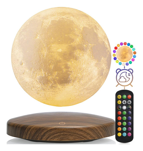 Lámpara De Luna Levitante, Luz Nocturna De 18 Colores Impres