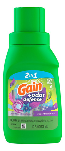 Detergente Líquido Ropa Gain Odor Defense Tamaño Viaje 306ml