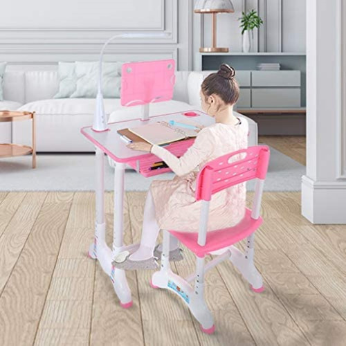 Imagen 6 de 10 de Juego De Escritorio+silla Para Niños, Lámpara Mesa De Tareas