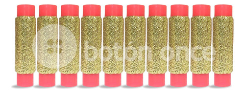 Hilo De Lurex Para Bordar 10 Bobinas De 100 Mts. Dorado