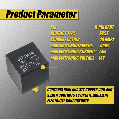 Indicador Señal De Giro De 12v/40a 5 Pines Para Automotriz