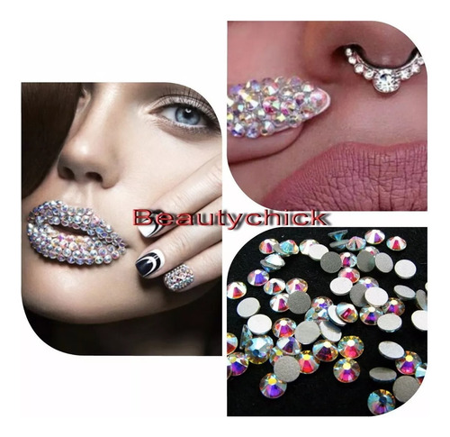 Imagen 3 de 7 de Cristales Blanco Tornasolado Uñas Labios Ojos