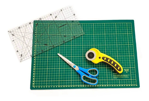 Kit Para Patchwork Com Base A3, Régua 15x30, Cortador 45mm 