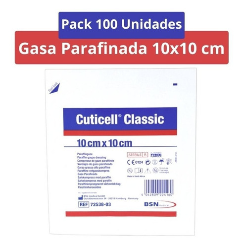 Gasa Parafinada Cuticell Classic 10cm X 10cm - Caja/100uni