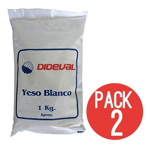 Yeso Blanco Construccion 1kg Dideval Pack 2 Unidades