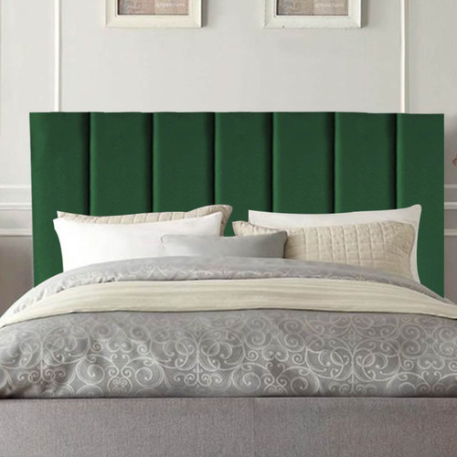 Cabeceira Estofada Cama Solteiro 90 Cm Sophia Carla Suede Cor Verde-musgo