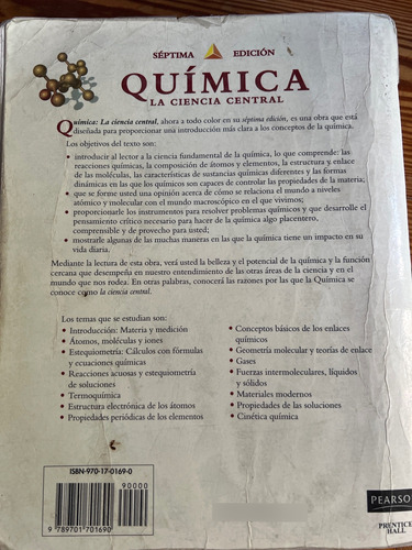 Química: La Ciencia Central - 7ma Edición, Tapa Blanda (Usado)