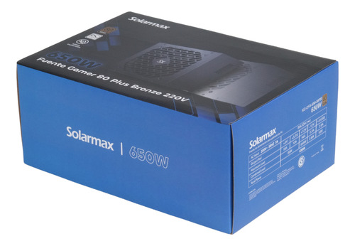 Fuente 650w 80plus Bronze Solarmax Gamer Certificada Blanca Color Blanco