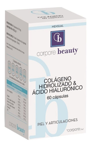 Colágeno Hidrolizado + Ácido Hialurónico X 60 Cáps. Corpore