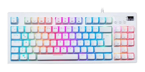 Imagen 1 de 2 de Teclado gamer VSG Quasar RGB QWERTY Outemu Brown - Tactile español latinoamérica color blanco con luz RGB