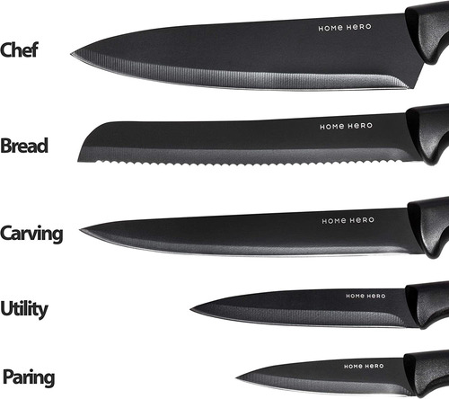 Cuchillos De Chef Home Hero, Acero Inoxidable, 5 Piezas