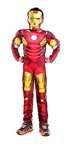 Disfraz De Iroman Rojo Con Musculos Importado Avengers
