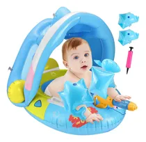 Comprar Flotador Salvavida Bebé Flotador de Piscina Niños Inflables Anillo De Natación Bandas del Brazo Inflables Pistola De Agua UPF50+ Toldo Solar Bomba Manual Juguete para Playa