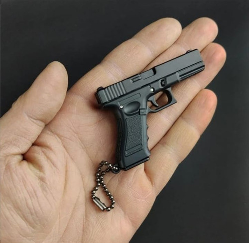 Chaveiro Pistola De Metal Modelo Glock 45 Escala 1:4 Preto