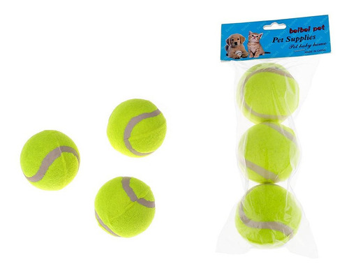 Pelotas Tenis Medianas Para Mascotas Perros Pack X3 Tcs