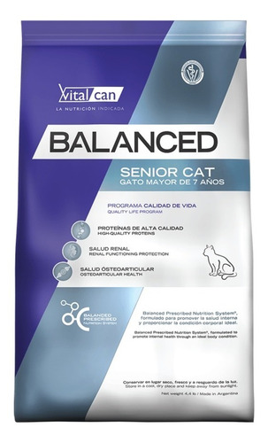 Vitalcan Balanced Gato Senior X 2 Kg.