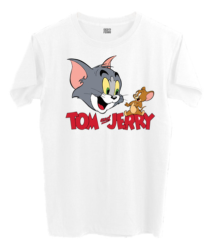 Playera Blanca Hombre Tom Y Jerry Caricatura Retro 1615