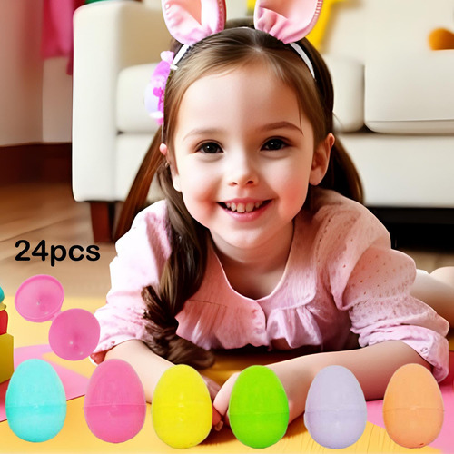 Compatible 24 Piezas De Huevos De Pascua Vacíos Cesta De