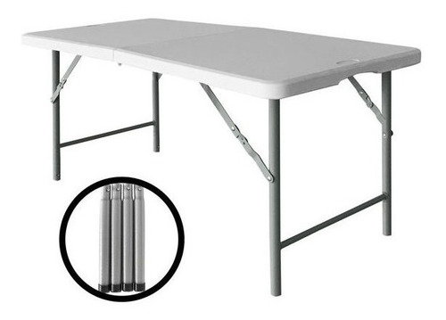 Imagen 2 de 11 de Mesa Plegable 120 Jardin Plastica Valija Camping Playa Picni