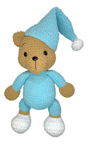 Osito Dormilón Amigurumi Con Piyama Hecho A Mano Super Suave
