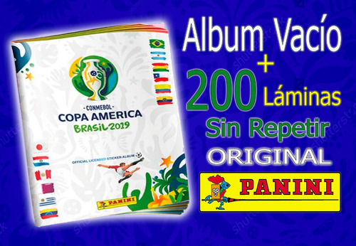 Album Copa America 2019 Panini + 200 Laminas Sin Repetir