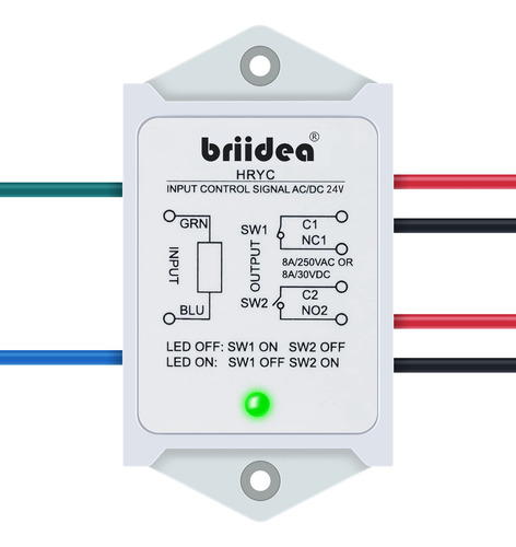 Dpst 1no 1nc 8amp Power Relay Module, Briidea 24v Ac/dc Powe