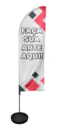 Windbanner Dupla Face Arte Grátis Fly Flag 3m Kit Completo 