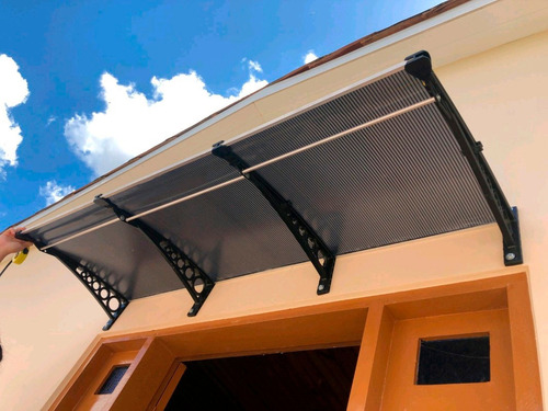 Toldo Policarbonato 3,60x0,50m P/ Portas E Janelas -completo