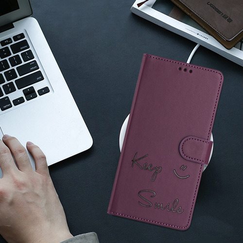 Funda De Piel Con Forma De Cara Sonriente Para Cubot Note 40/p50/a10/a20/a30/max 5, Cierre Magnético, Ranuras Para Tarjetas, Cartera