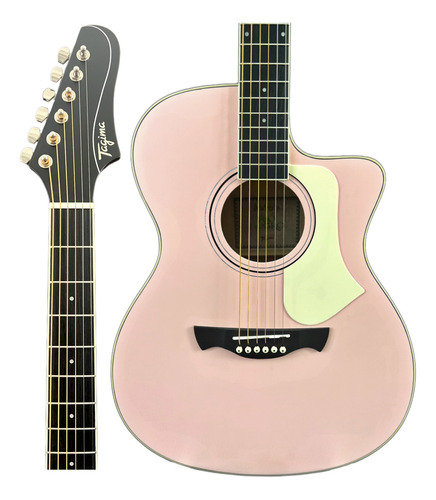 Violão Eletroac Tagima Rio Negro Shell Pink Satin Shpks Material do diapasão Techwood Orientação da mão Destro