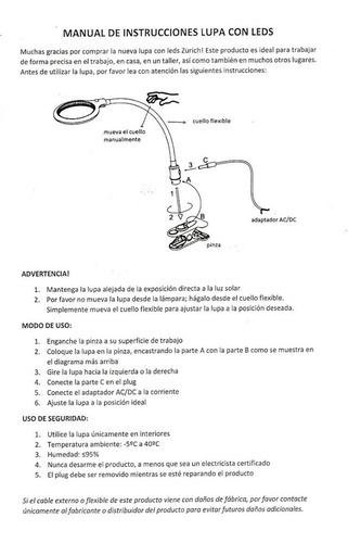 Imagen 6 de 10 de Lampara Luz Led Lupa C/ Mordaza Profesional Brazo Extensible