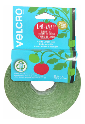 Rollo Abrazaderas Jardín Verde Velcro One Wrap 12mm X 15.2m