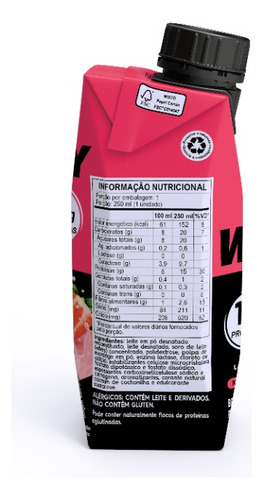 Piracanjuba Whey Zero Lactose 15g Sabor Morango 250ml