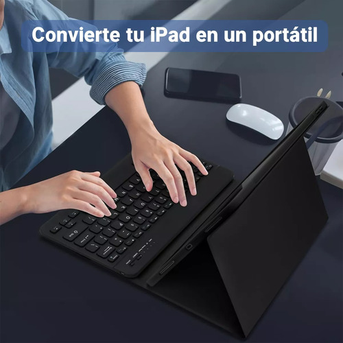 Funda Con Teclado Negro Para iPad Air 4ta/5ta 10.9 Español