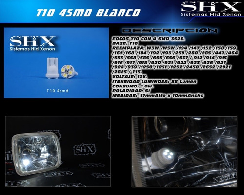 2x Foco Tipo Pellizco Velita Con 4 Smd Rojo